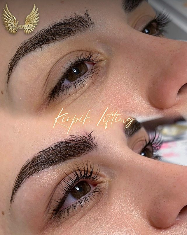 Anna Beauty Center'da kirpik lifting ve kaş tasarımı uygulaması